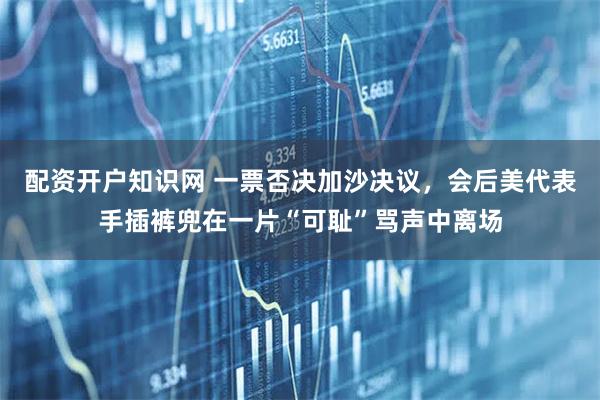 配资开户知识网 一票否决加沙决议，会后美代表手插裤兜在一片“可耻”骂声中离场